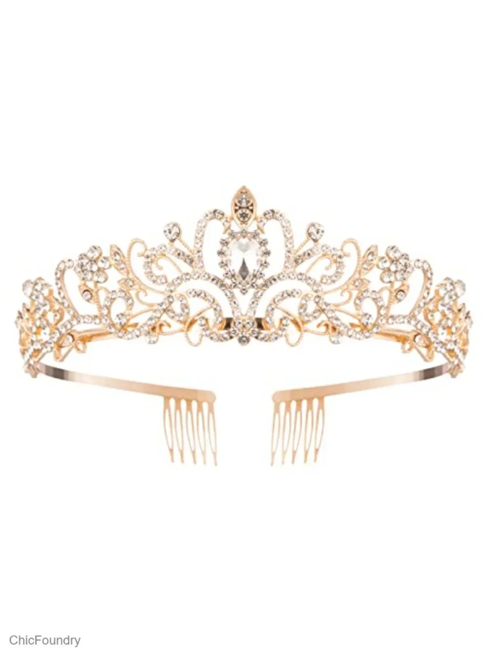 Crystal Tiara Crown for Women Girls Princess Elegant Headpiece with Combs